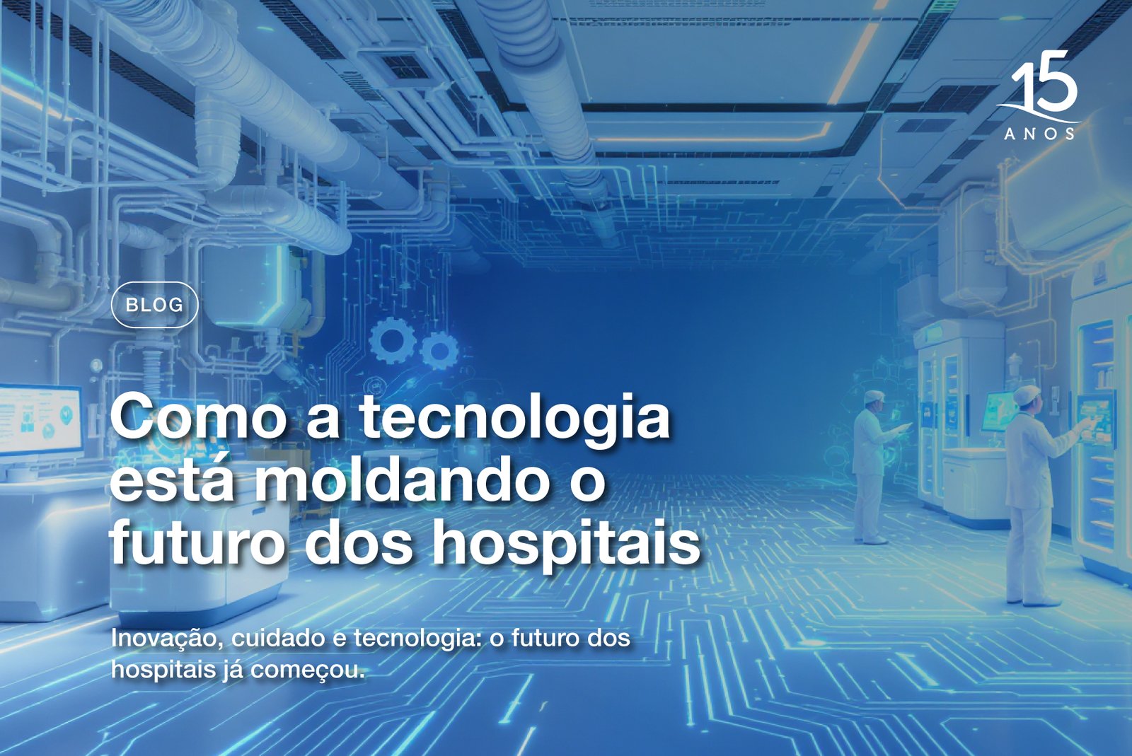 Profissional da saúde interagindo com tecnologia hospitalar inteligente